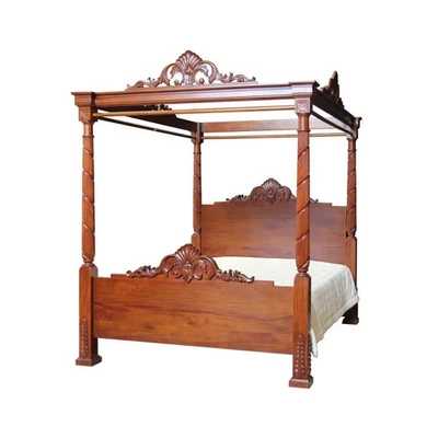 HOMESDIRECT365 Brand New French Style Hand carved Four Poster Super King Bed RRP is Over £1,900