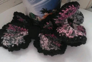 Girls Hair Accessories Bow Barrette & Scrunchie -Pink Black SOFT Cute- Ponytail  - Picture 1 of 6