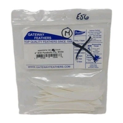 14 Count Gateway Feathers 4" Right Wing: Parabolic Fluorescent Flo White  - Image 1 of 2