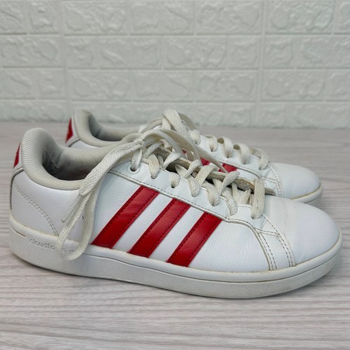 Sneakers Adidas Cloudfoam Advantage WMNS 6 bianche scarlatte stringate basse comode