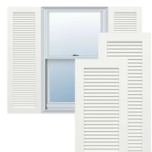 TFP001LV17X038UN True Fit PVC, Unfinished Louver Shutters, (Per Pair-Hardware... - Picture 1 of 9