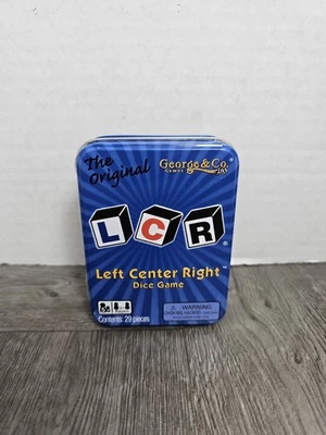 原版 LCR 左中右骰子游戏蓝色锡乔治公司 — 第 1/3 张图片