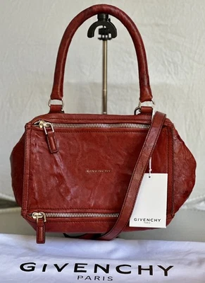 Givenchy Pandora Bolso de Mano Bandolera de Cuero Rojo Caoba Foto 1 de 4