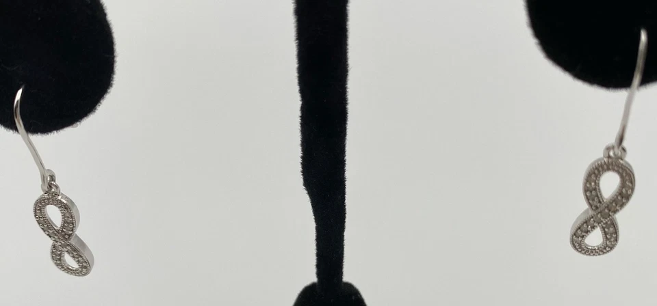 Earrings Forever - Vintage Infinity & Pave Diamond 14k gold over Sterling Silver Foto 1 de 1