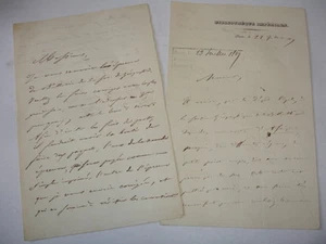 2 L. A.S Firmata Eugene Cortambert 1844 & 1867 Libreria Imperiale Rara - Imagen 1 de 1