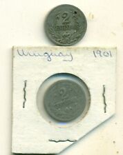 2 OLDER 2 CENTESIMOS COINS from URUGUAY DATING 1901 & 1924