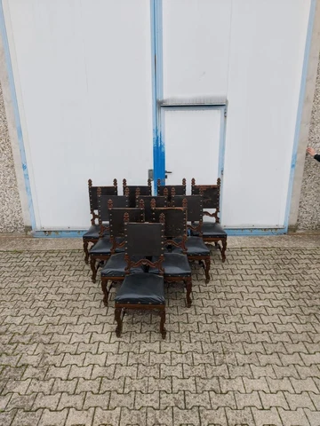 CARVED ITALIAN WALNUT  VICTORIAN DINING ROOM CHAIRS  - 22IT003D Cover