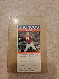 1985 KANSAS CITY CHIEFS at DENVER BRONCOS 12/14/85 NFL TICKET STUB JOHN ELWAY - Picture 1 of 2