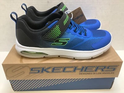 Zapatilla deportiva Skechers Dyna-Air para niños, ligera, transpirable, negra/azul/lima talla 13 Foto 1 de 4