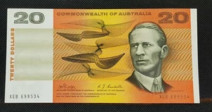 1968 AUSTRALIA 1968 $20 PHILLIPS/RANDALL NOTE VREY CRISPY NOTE aUNC XEB 699534 - Picture 1 of 2