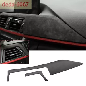 Cubierta del panel de tablero de consola de gamuza gris oscuro para BMW Serie 3 4 F30 3GT 2013-19 - Imagen 1 de 9