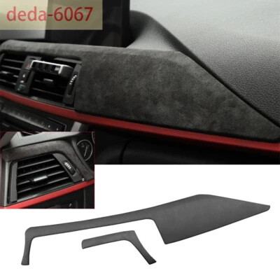 Cubierta de panel de tablero de consola gris oscuro de gamuza para BMW Serie 3 4 F30 3GT 2013-19 Foto 1 de 4