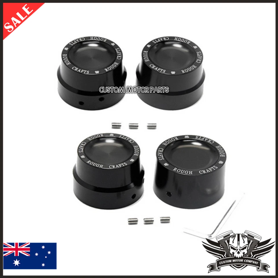 Cubierta de eje delantero trasero CNC aluminio negro RC tuerca Harley Sportster XL883/1200 Foto 1 de 3
