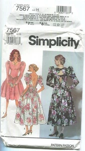SIMPLICITY 7567 MISSES' DRESS W/ VARATIONS SZ 6-10 UNCUT 1991 - Picture 1 of 3