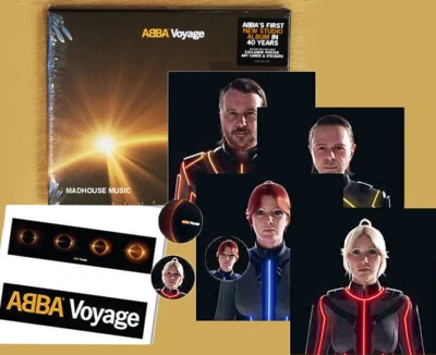 ABBA CD Voyage DELUXE Box inc POSTER Art CARDS Stickers - MAILS SAME DAY IN STOC - Image 1 of 4