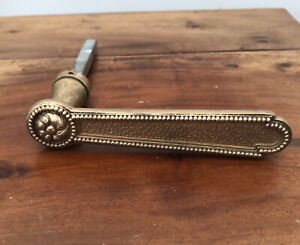 Vintage French Victorian Edwardian Solid Brass Door Lever Heavy Original Knob