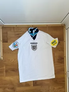 VINTAGE Umbro England Football Shirt Blue Away Kit 1995 1996 97 Jersey Top Sz L - Picture 1 of 7