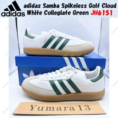 adidas Samba Spikeless Golf Cloud White Collegiate Green JH6151 taglia uomo - Immagine 1 di 4