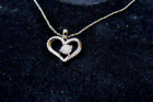 Sterling Silver (CZ-Diamond) HEART PENDANT on a Sterling Silver 18 INCH CHAIN