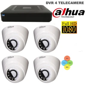 KIT VIDEOÜBERWACHUNG DVR + 4 DOME KAMERAS DAHUA 2MP + Alim - Bild 1 von 2