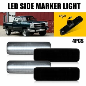 4PC Clear Lens White LED Front Side Marker Light Lamp For Dodge D100 D150 D250 Y - Picture 1 of 14