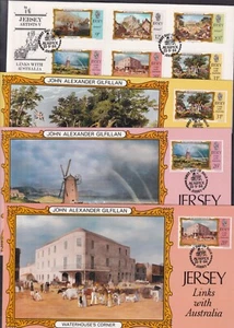 Jersey 1984 Artists Links With Australia capt Cook FDC & Maximum Card - Picture 1 of 6