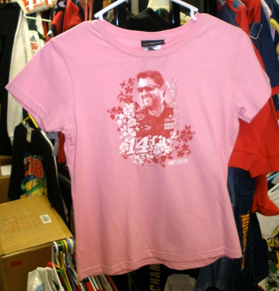 CAMISETA VINTAGE OUTERSTUFF #14 TONY STEWART ROSA JÓVENES NIÑAS TALLA GRANDE 14 NUEVA CON ETIQUETAS Foto 1 de 1