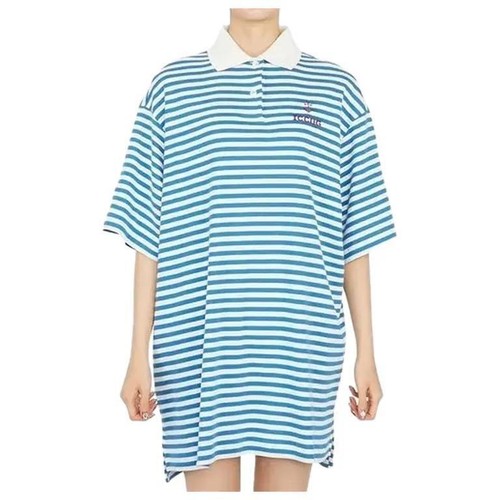 Abito donna Gucci blu e bianco modello bordo lunghezza ginocchio Taglia XXS Authe