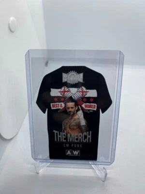 2022 SKYBOX METAL UNIVERSE AEW THE MERCH SHIRT DIE-CUT TM-5 CM PUNK SP INSERT - Image 1 of 2