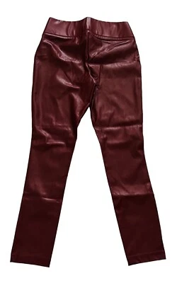 Pantalones INC para mujer 8 Petite borgoña imitación cuero plisado pantalones ajustados nuevos con etiquetas Foto 1 de 4