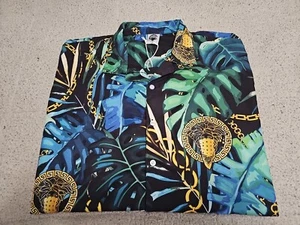 Crooks & Castles Medusa Logo Tropical Button-up Hawaiian Shirt SZ Large NEW - Picture 1 of 15