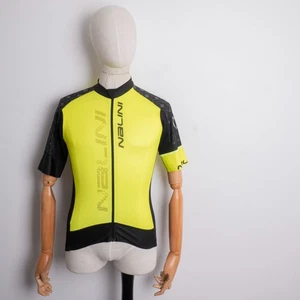 NALINI Men's Short Sleeve Cycling Racing Jersey Size M - Black & White Full-Zip - Picture 1 of 9