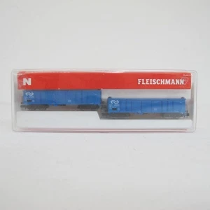 Fleischmann 828306 Juego de 2 vagones Eanos NS azul N vintage embalaje original - Imagen 1 de 11
