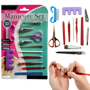 24PC Manicure Set Pedicure Nail Care Clipper File Cuticle Cleaner Brush Grooming - Picture 1 of 1