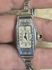 Ladies Art Deco Enamel Bulova Watch Runs - Picture 1 of 9