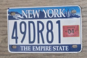2004 New York Motorcycle License Plate NY Motor Cycle The Empire State 49DR81 - Picture 1 of 2