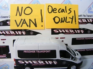 Greene County MO Sheriff 1/64 Waterslide Decals For Police GL White Transit Van - Picture 1 of 6