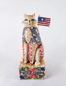 Jim Shore Heartwood Creek With Liberty and Justice for All Patriotic Cat Figur - Bild 1 von 11