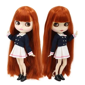 ICY DBS Blythe Doll 1/6 BJD OB24 Joint Body 30cm Red Brown Hair White Skin Toy - Picture 1 of 8