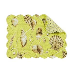 Calypso Cotton Quilted Rectangular Reversible Placemats Set of 6, 13" x 19" - Picture 1 of 4