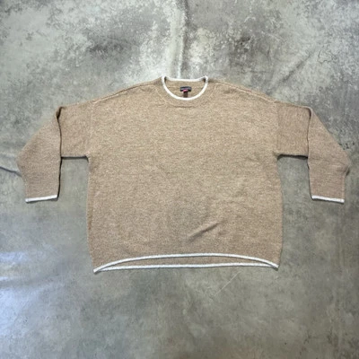 Suéter Vince Camuto Mujer Talla Grande Marrón Pullover Cuello Redondo Suave Foto 1 de 4