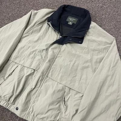 Dockers GOLF Jacket Men's L Tan Khaki Full Zip Windbreaker Bomber Coat Collared - Image 1 of 4