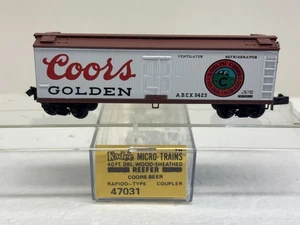 N Scale Kadee Micro Trains MTL 47031 Coors Golden ADCX 2423 Wood Reefer - Picture 1 of 4