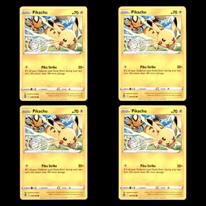 4x Pikachu 049/195 Serie Scudo Spada 2022 Carte Pokemon Playset Play Set Base - Foto 1 di 7