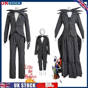 The Nightmare Before Christmas Jack Skellington Costume Oufits Cosplay Full Set - Picture 1 of 5