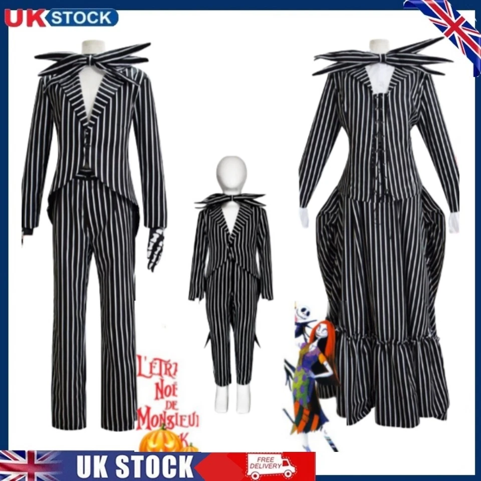 The Nightmare Before Christmas Jack Skellington Costume Oufits Cosplay Full Set - Image 1 of 1