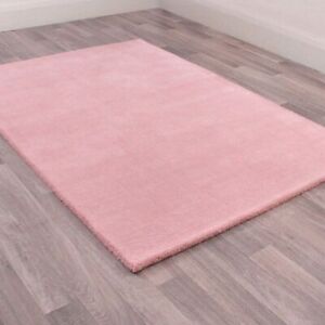 Hand tufted rugs for bedroom Solid area rugs pink Wool rugs for living room