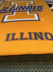 "Manta vintage para estadio de la Universidad de Illinois naranja azul polar 50"" X 62""" - Imagen 1 de 6