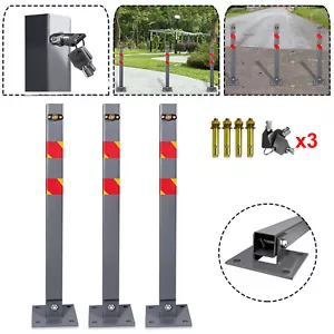 3 Stück Parkplatzsperre Klappbar Parkplatzsperre Absperrpfosten Parkplatzbügel* - Bild 1 von 12