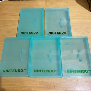 5 x Nintendo 64 Hard Plastic Storage Cartridge Case Cassette Green Clamshell - Picture 1 of 2